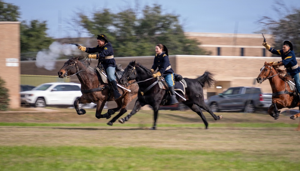 1st Cavalry Division Horse Cavalry Detachment performs ceremonial charge