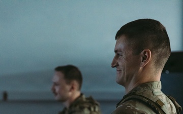 Airmen of the 139th Security Forces Squadron train with firearms simulator