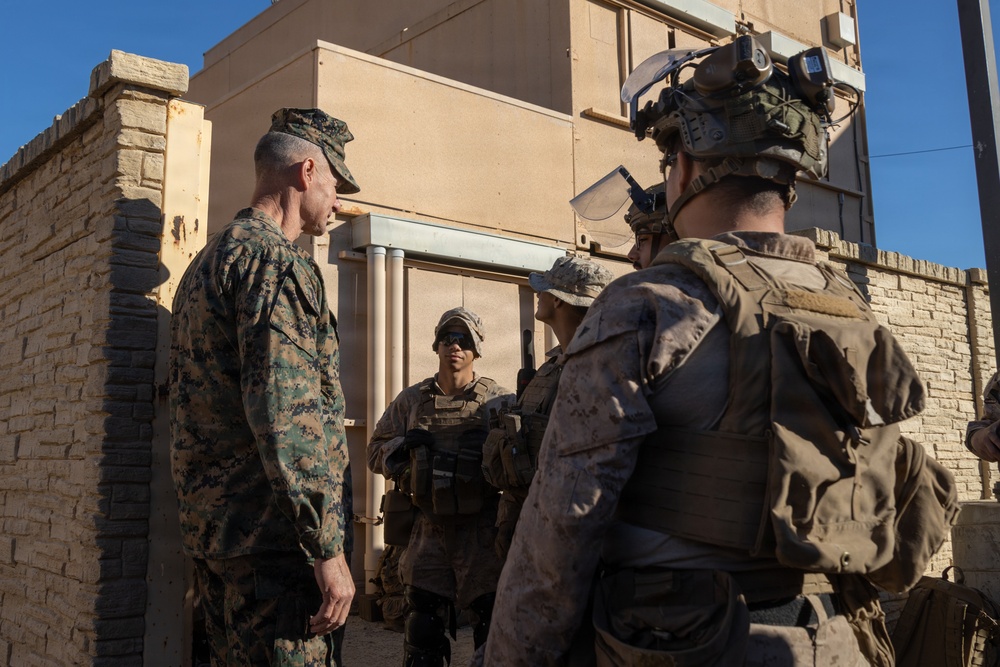 Distinguished visitors survey Steel Knight 25 operations