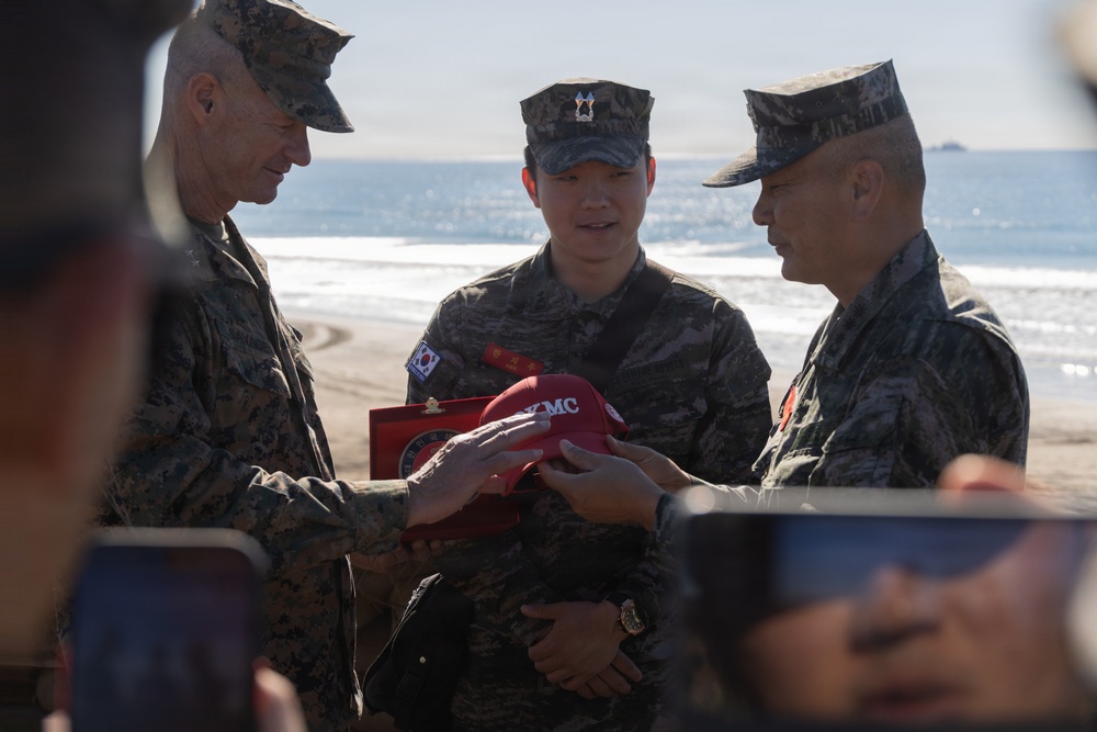 Distinguished visitors survey Steel Knight 25 operations