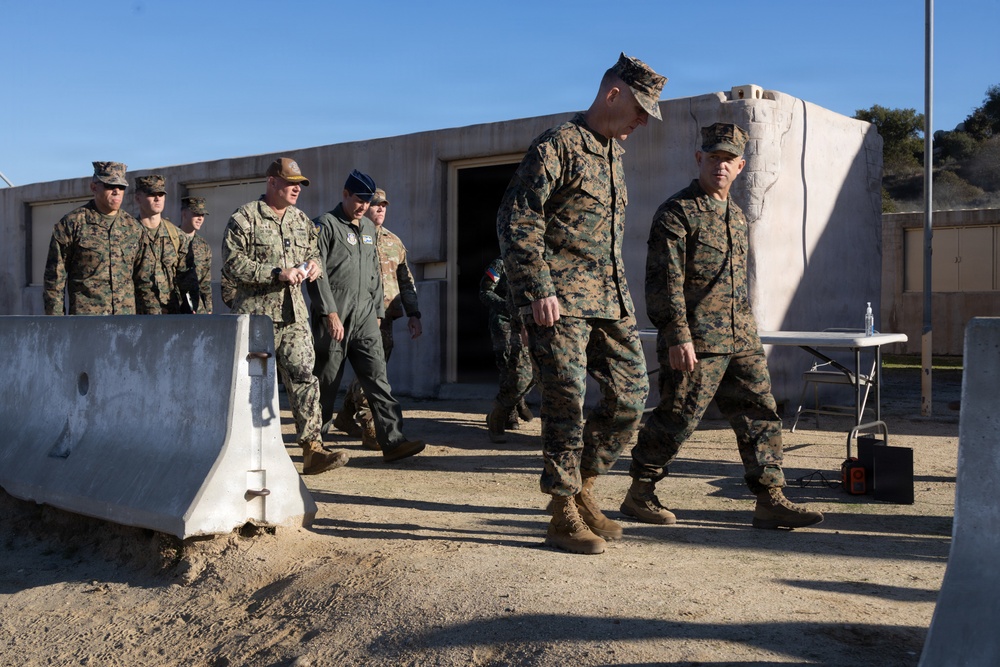 Distinguished visitors survey Steel Knight 25 operations