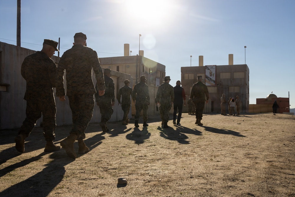 Distinguished visitors survey Steel Knight 25 operations