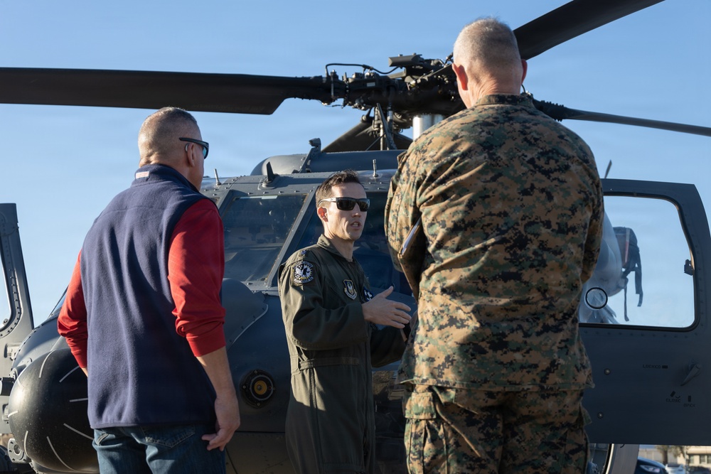 Distinguished visitors survey Steel Knight 25 operations