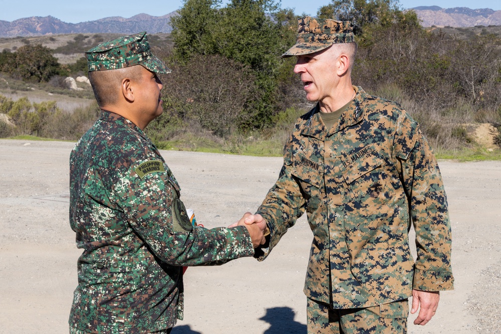 Distinguished visitors survey Steel Knight 25 operations