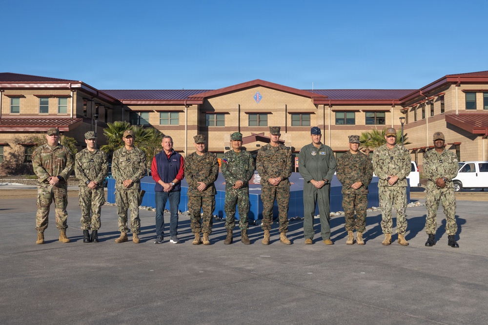 Distinguished visitors survey Steel Knight 25 operations