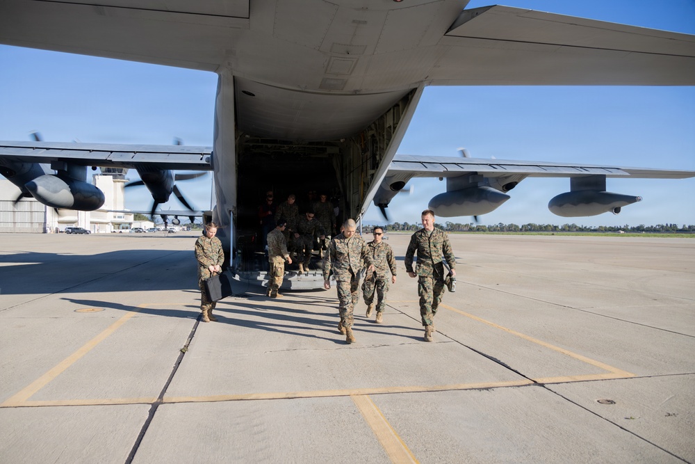 Distinguished visitors survey Steel Knight 25 operations