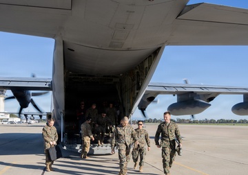 Distinguished visitors survey Steel Knight 25 operations