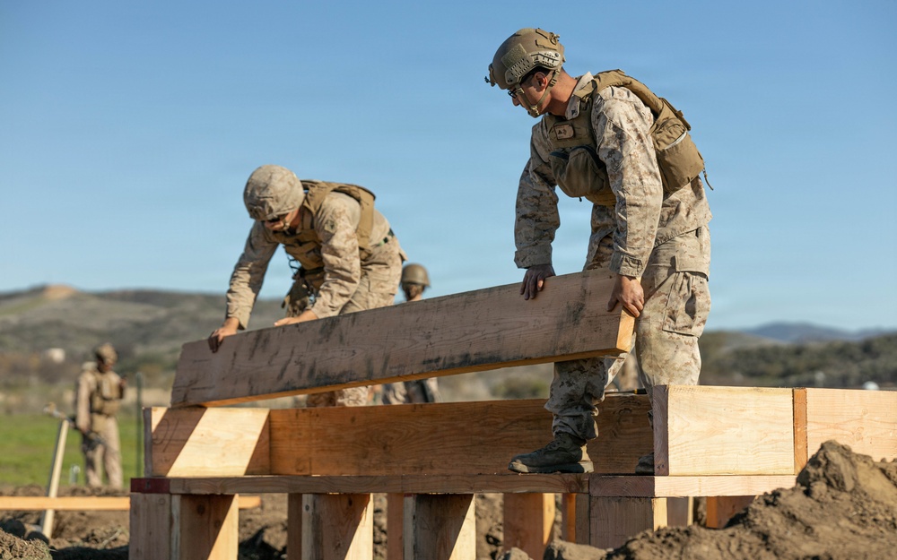 CLB-5 constructs fighting positions