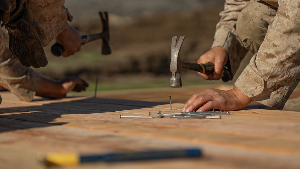 CLB-5 constructs fighting positions