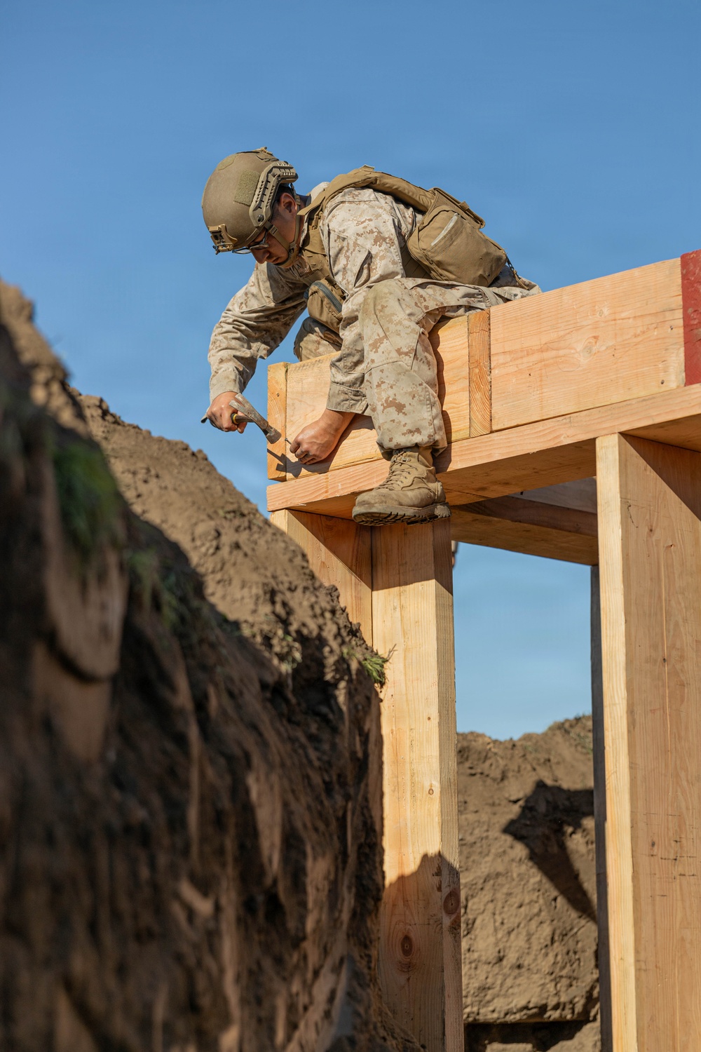 CLB-5 constructs fighting positions