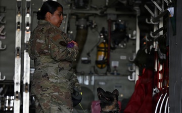 Military working dogs visit Montana Air National Guard Base