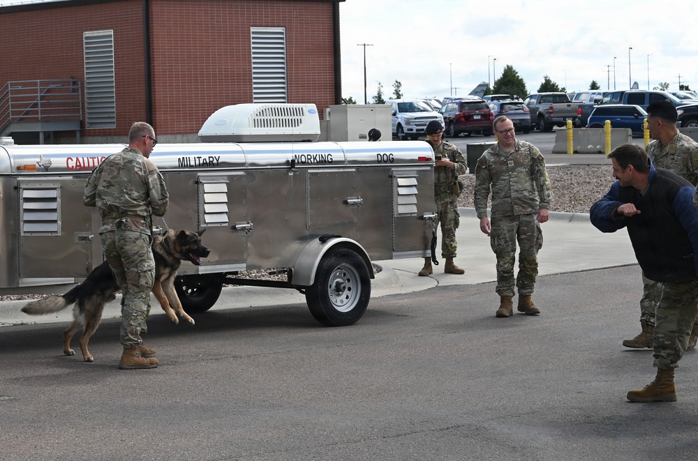 Military working dogs visit Montana Air National Guard Base