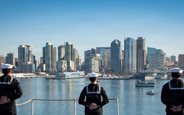 USS Nimitz San Diego Pull-In