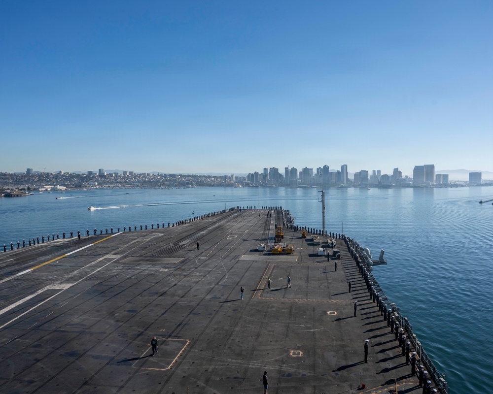 USS Nimitz San Diego Pull-In