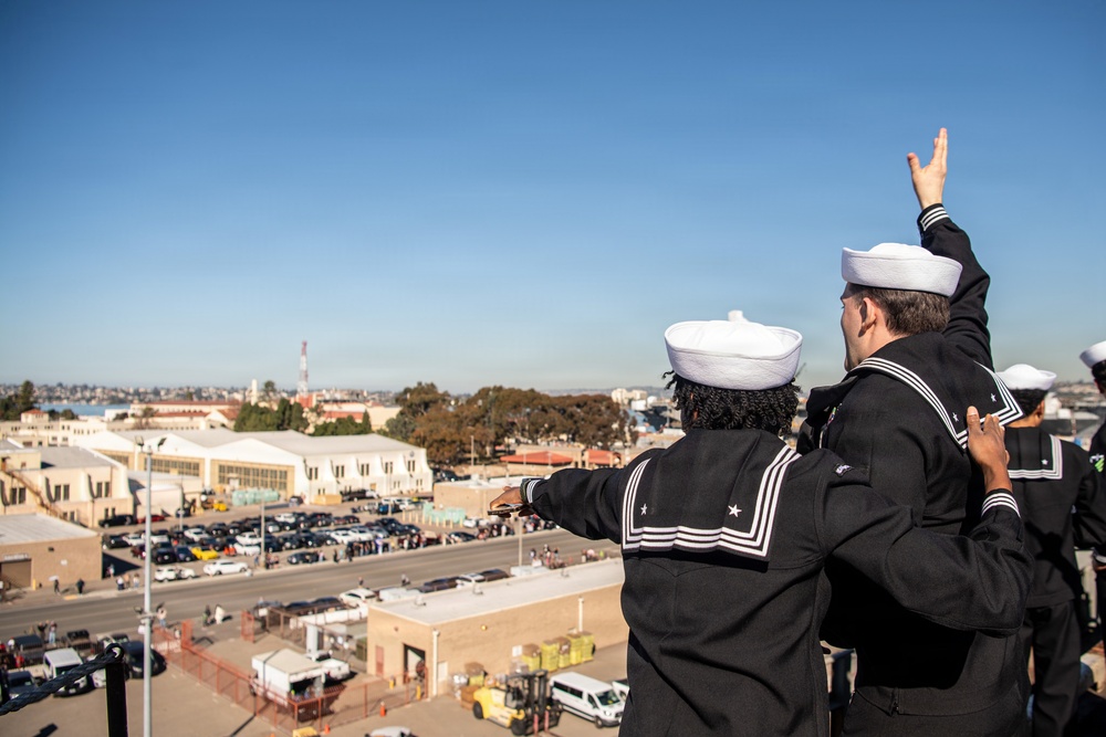 USS Nimitz San Diego Pull-In