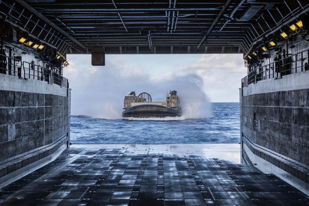 USS San Antonio (LPD 17) conduct amphibious operations in the well deck