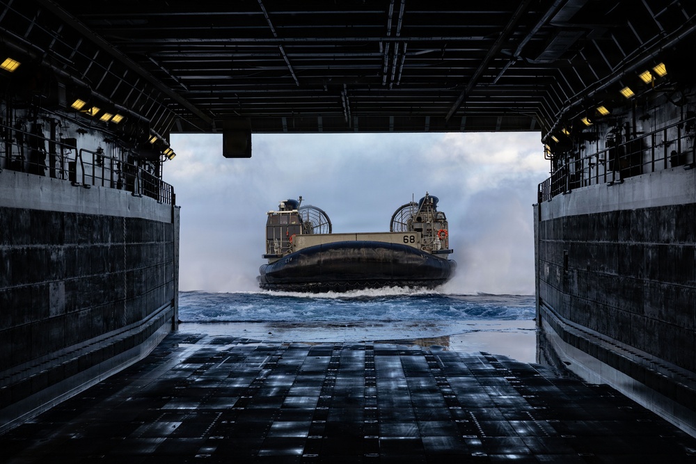 USS San Antonio (LPD 17) conduct amphibious operations in the well deck