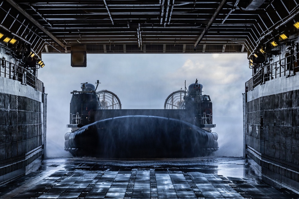 USS San Antonio (LPD 17) conduct amphibious operations in the well deck