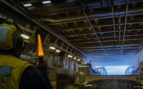 USS San Antonio (LPD 17) conduct amphibious operations in the well deck