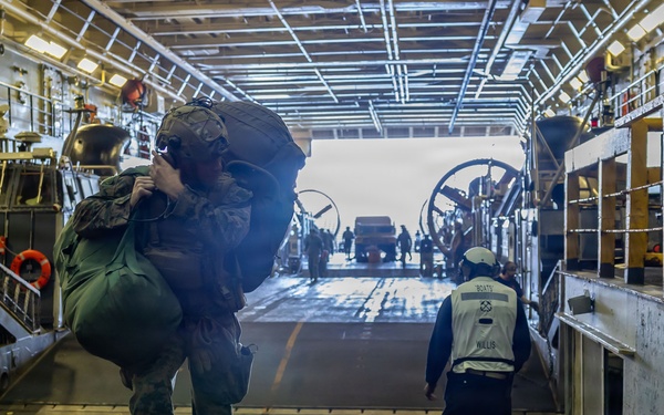 USS San Antonio (LPD 17) conduct amphibious operations in the well deck