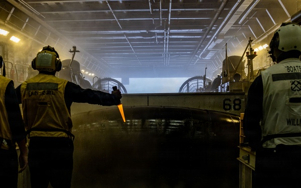 USS San Antonio (LPD 17) conduct amphibious operations in the well deck