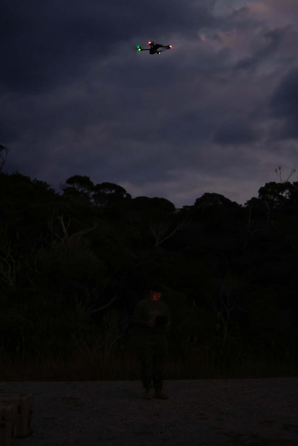 U.S. Marines sUAS and Low Altitude Air Defense night operations