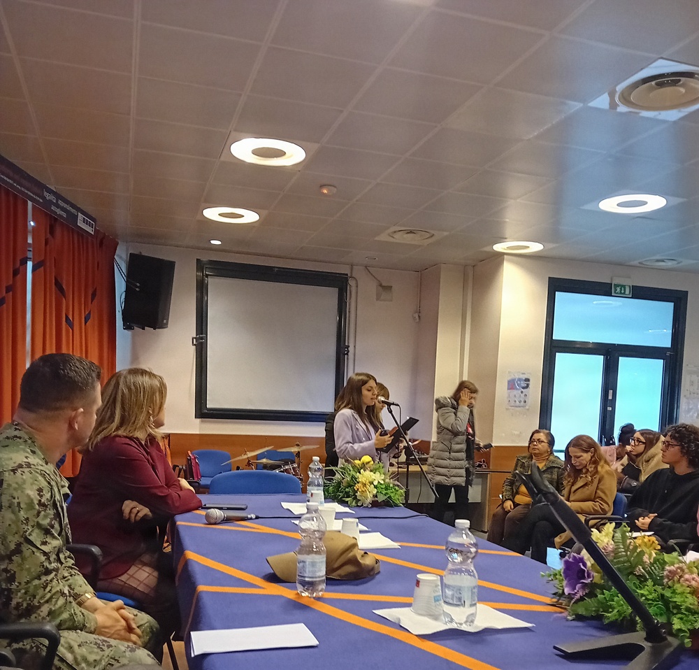 U.S. Navy Sailor and U.S. Army Soldier Foster Connections with Italian High Schoolers Through Culture Exchange