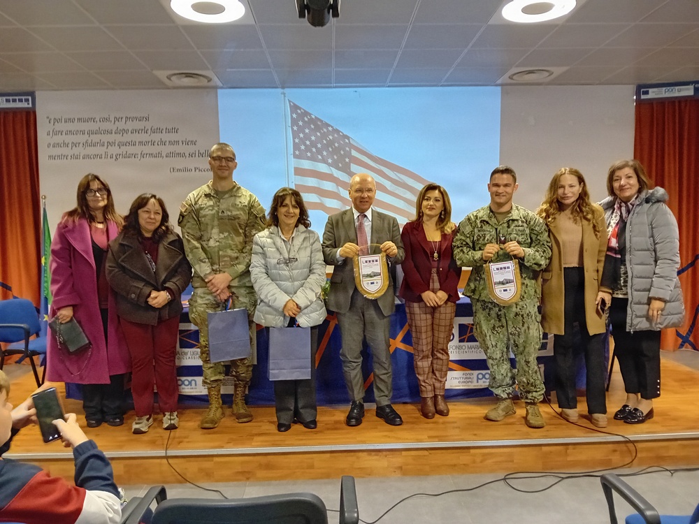 U.S. Navy Sailor and U.S. Army Soldier Foster Connections with Italian High Schoolers Through Culture Exchange