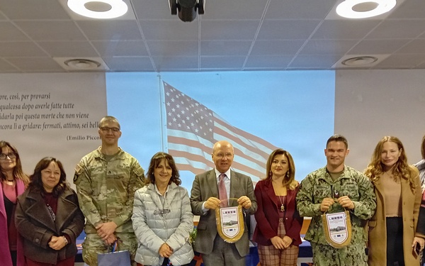 U.S. Navy Sailor and U.S. Army Soldier Foster Connections with Italian High Schoolers Through Culture Exchange