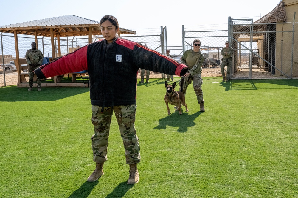 332nd EABG leadership tours K-9 facilities