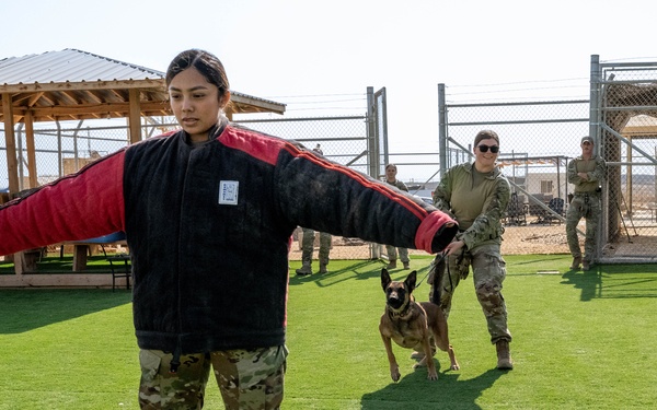 332nd EABG leadership tours K-9 facilities
