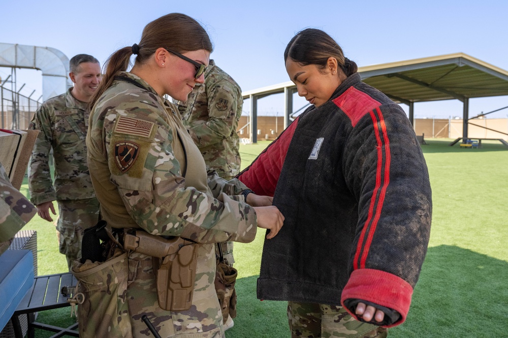 332nd EABG leadership tours K-9 facilities
