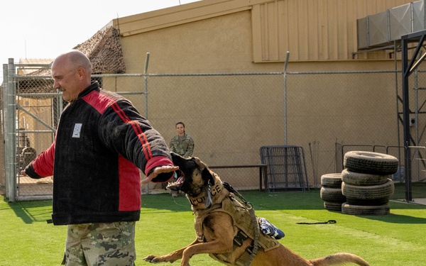 332nd EABG leadership tours K-9 facilities