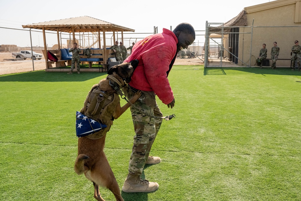 332nd EABG leadership tours K-9 facilities