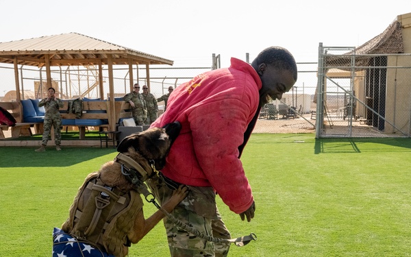332nd EABG leadership tours K-9 facilities
