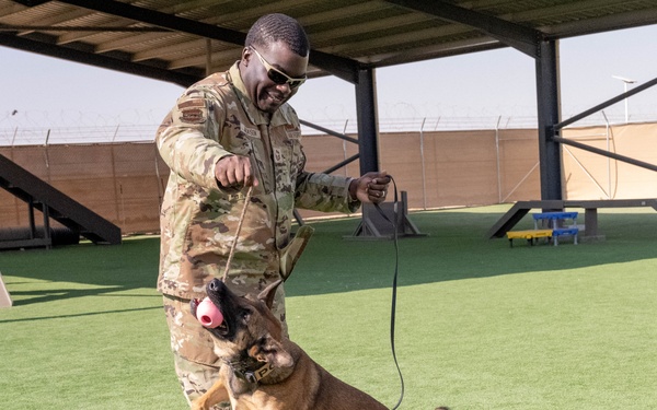 332nd EABG leadership tours K-9 facilities