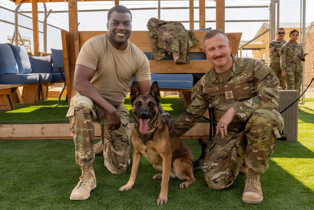 332nd EABG leadership tours K-9 facilities