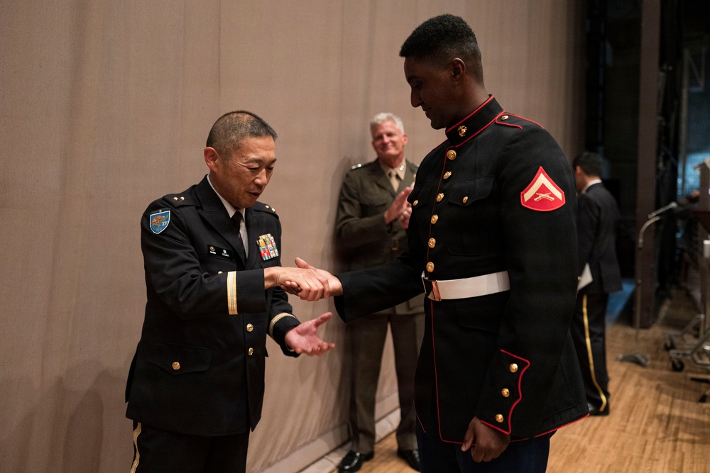 U.S. Marines and Japan forces perform joint concert in Ishigaki, Japan