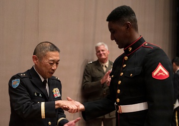 U.S. Marines and Japan forces perform joint concert in Ishigaki, Japan