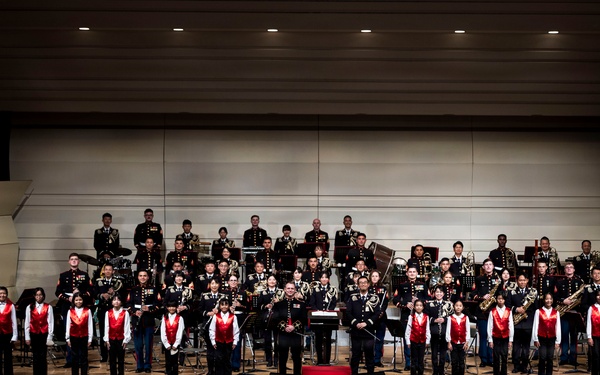 U.S. Marines and Japan forces perform joint concert in Ishigaki, Japan