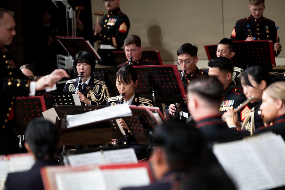 U.S. Marines and Japan forces perform joint concert in Ishigaki, Japan