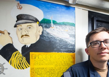 USS San Diego (LPD 22) Sailor Showcases Navy Heritage with Murals