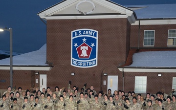 Group in front of new USAREC 3-star Command HQ