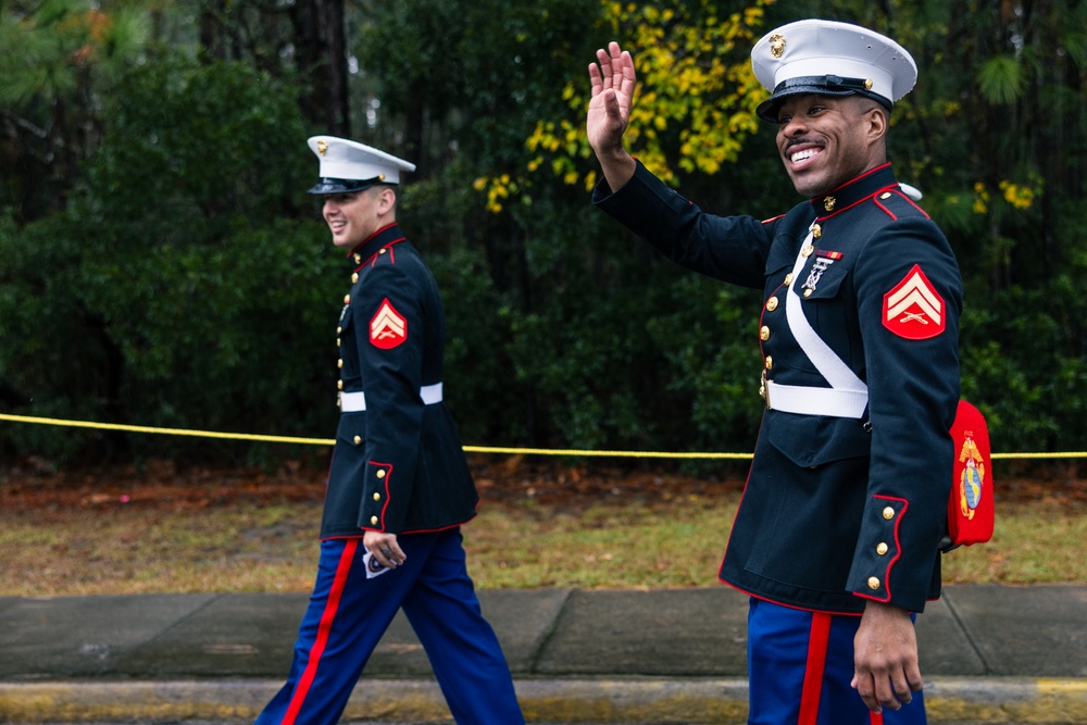 Parris Island Marine Band Performs at the Bluffton Christmas Parade