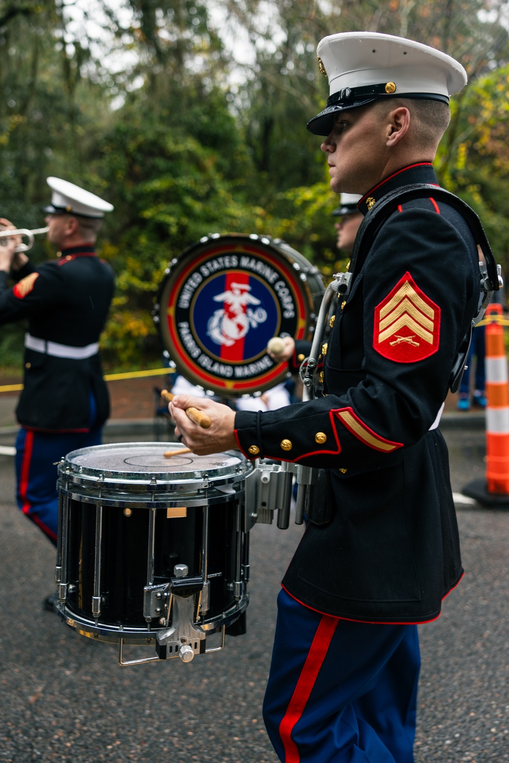 Parris Island Marine Band Performs at the Bluffton Christmas Parade
