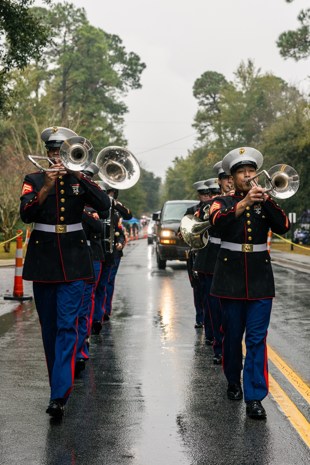 Parris Island Marine Band Performs at the Bluffton Christmas Parade