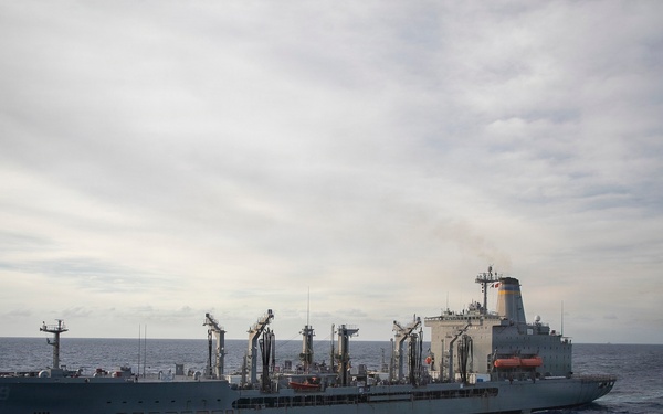 USS Tripoli Conducts Replenishment-At-Sea with USS Tippecanoe