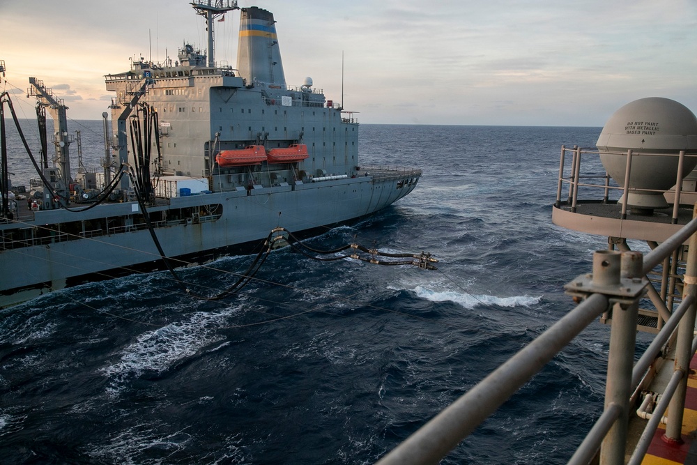 USS Tripoli Conducts Replenishment-At-Sea with USS Tippecanoe