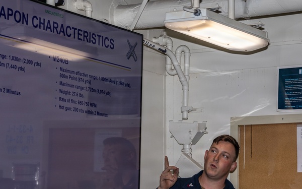 USS San Antonio Conducts M2A1 .50 Caliber Training