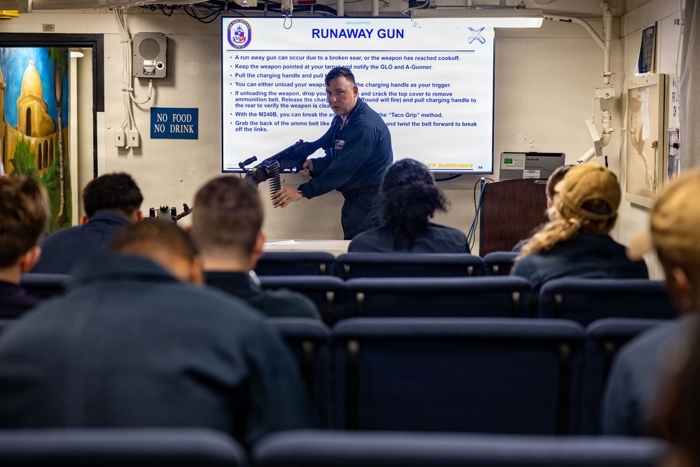 USS San Antonio Conducts M2A1 .50 Caliber Training